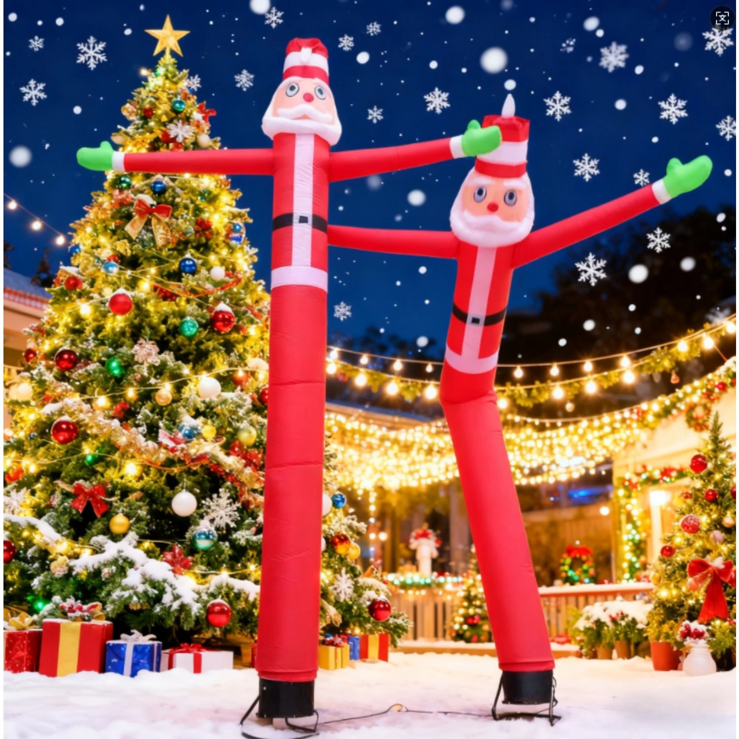 Santa Claus Inflatable Swinging Star Outdoor Courtyard Shopping Mall Holiday Decoration Christmas Atmosphere Decoration Supplies