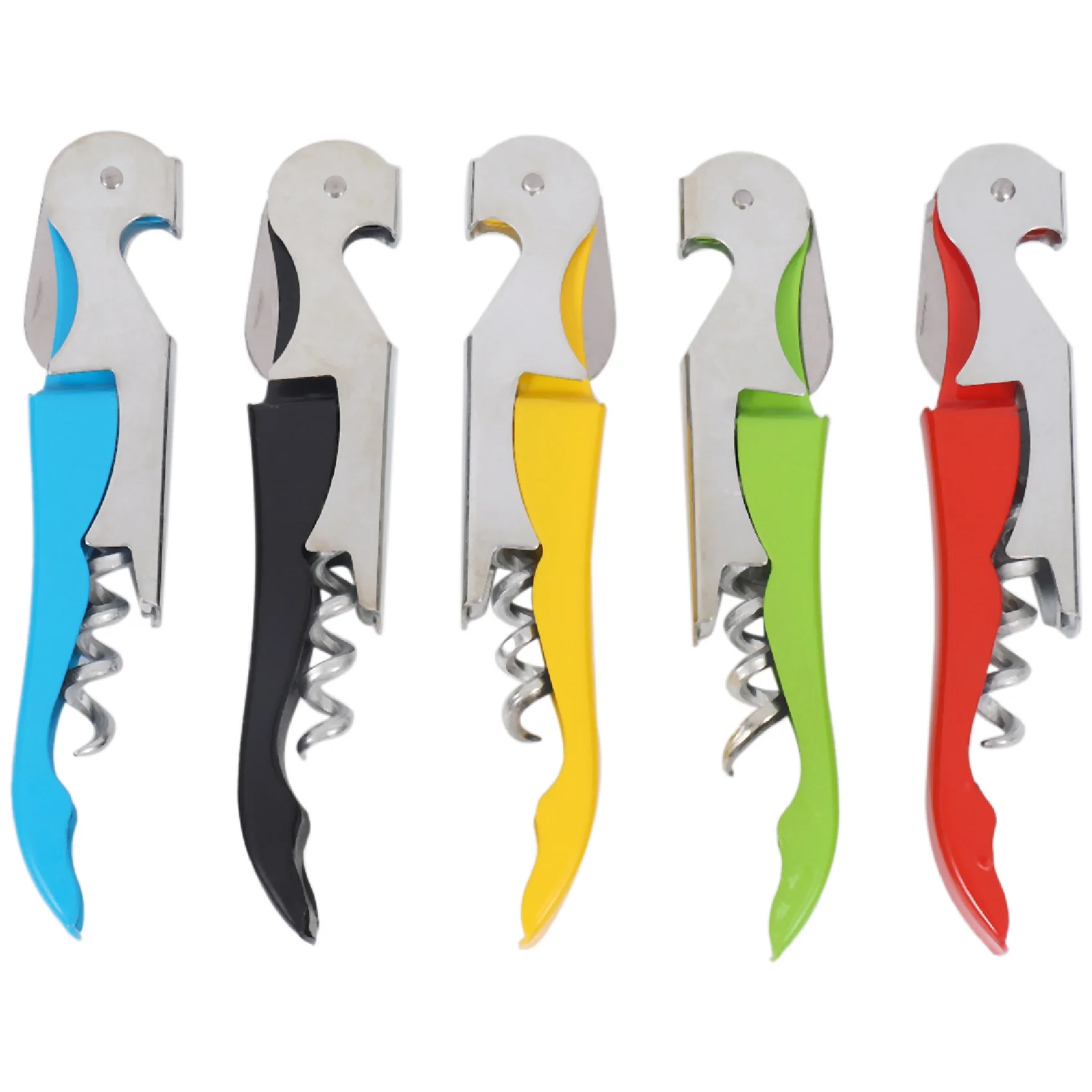 Confezione da 5 cavatappi Set apribottiglie per impieghi gravosi con taglierina e apribottiglie chiave per vino per camerieri, casa