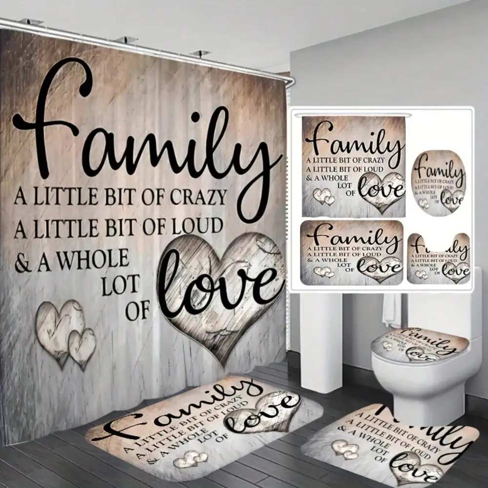 

Shower Curtain Ensemble for The Bathroom, Featuring a Unique Design That Comes with a Shower Curtain, a Non-Slip