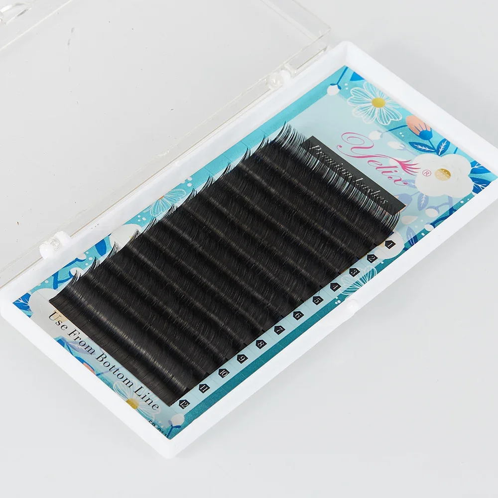 Yelix Matte 8-15mm Mixed Individual Eyelashes Faux Mink Lash Extension Trays Faux Cils One By One Lashes Russian Volume Lashes