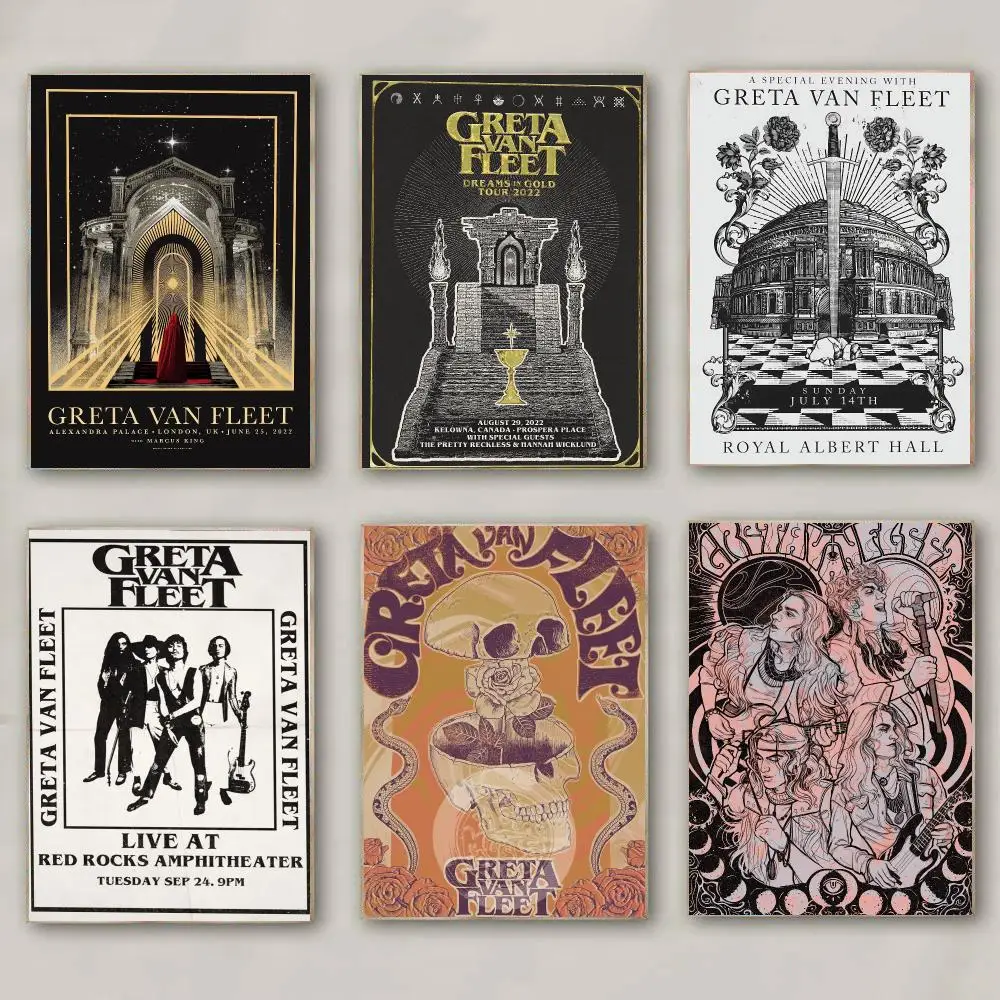 band G-Greta Van Fleet-T Poster Modern Wall Decal for Living Room Cafe Office Bar and Bedroom