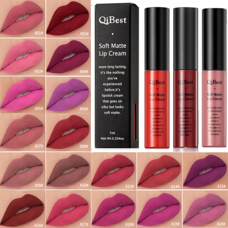 16 Colors Matte Lip Gloss Waterproof Lasting Velvet Nude Red Non Sticky Cup Sexy Liquid Lipstick Cream Lips Makeup Cosmetics