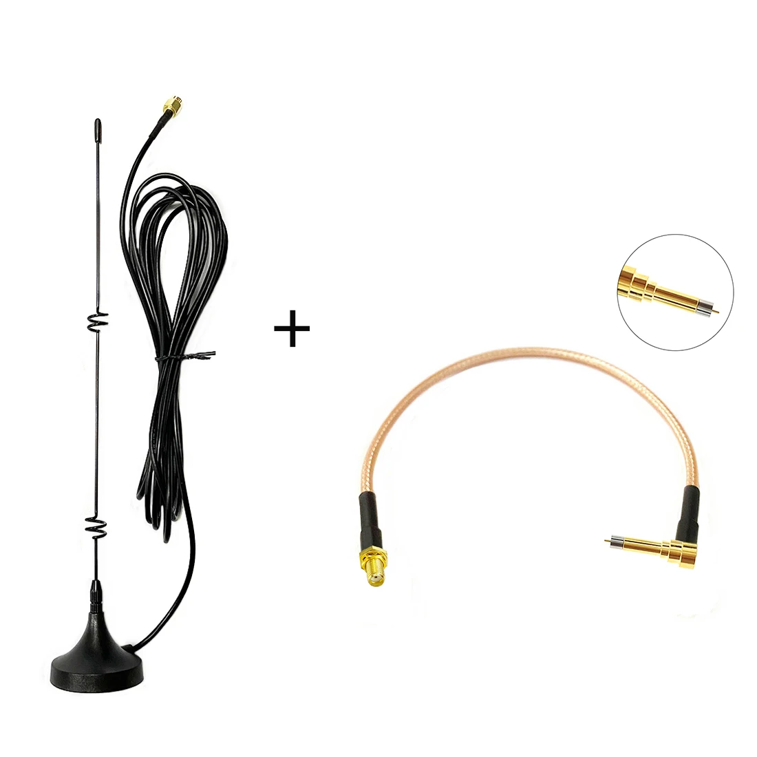 

4G 3G GSM Antenna 6dbi High Gain Magnetic Base with 3meters Cable SMA Male +SMA Female Connector to MS156 Male RG316 Cable 15cm