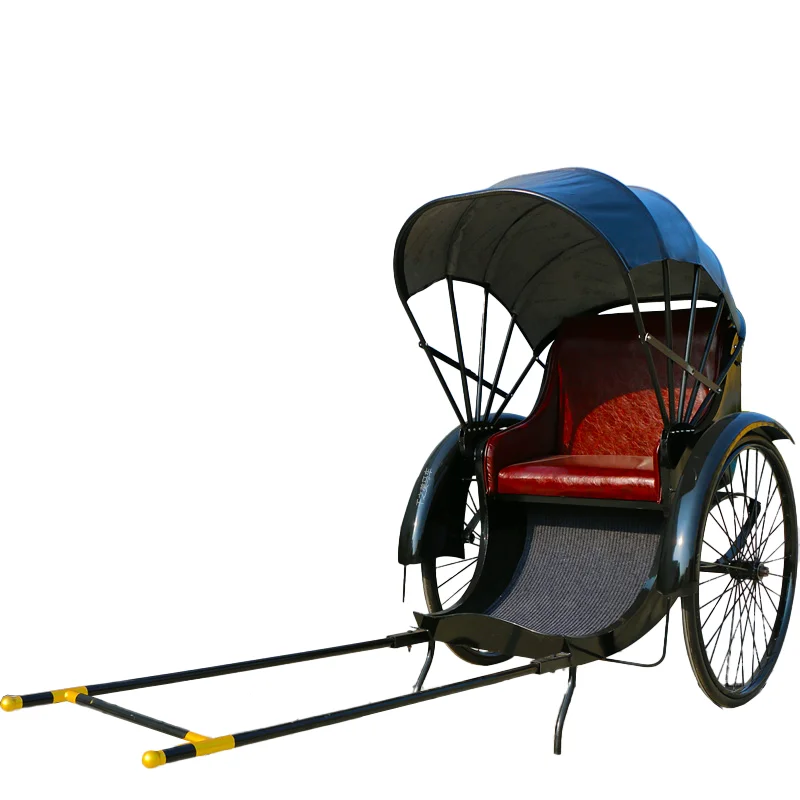 

Qianzhimei Luxury Classic Rickshaw Old-fashioned Rickshaw Carriage New 2-wheeled 2-seater Two-wheeled Rickshaw
