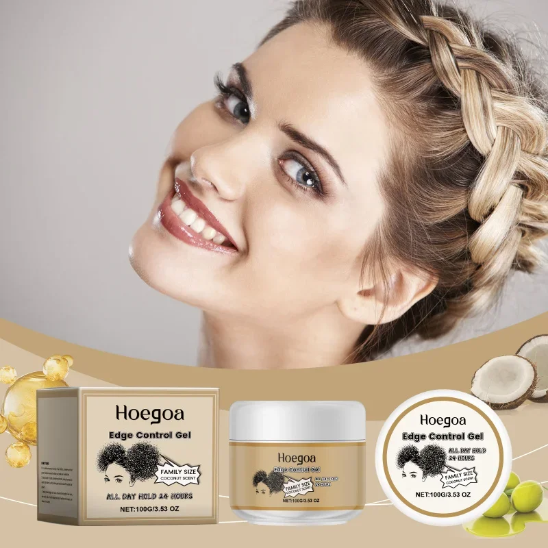 

Hair Edge Styling Gel - Style Hair Edges, Feed Hair, Add Gloss, Keep Style for 24 Hours, Coconut Fragrance, 100g
