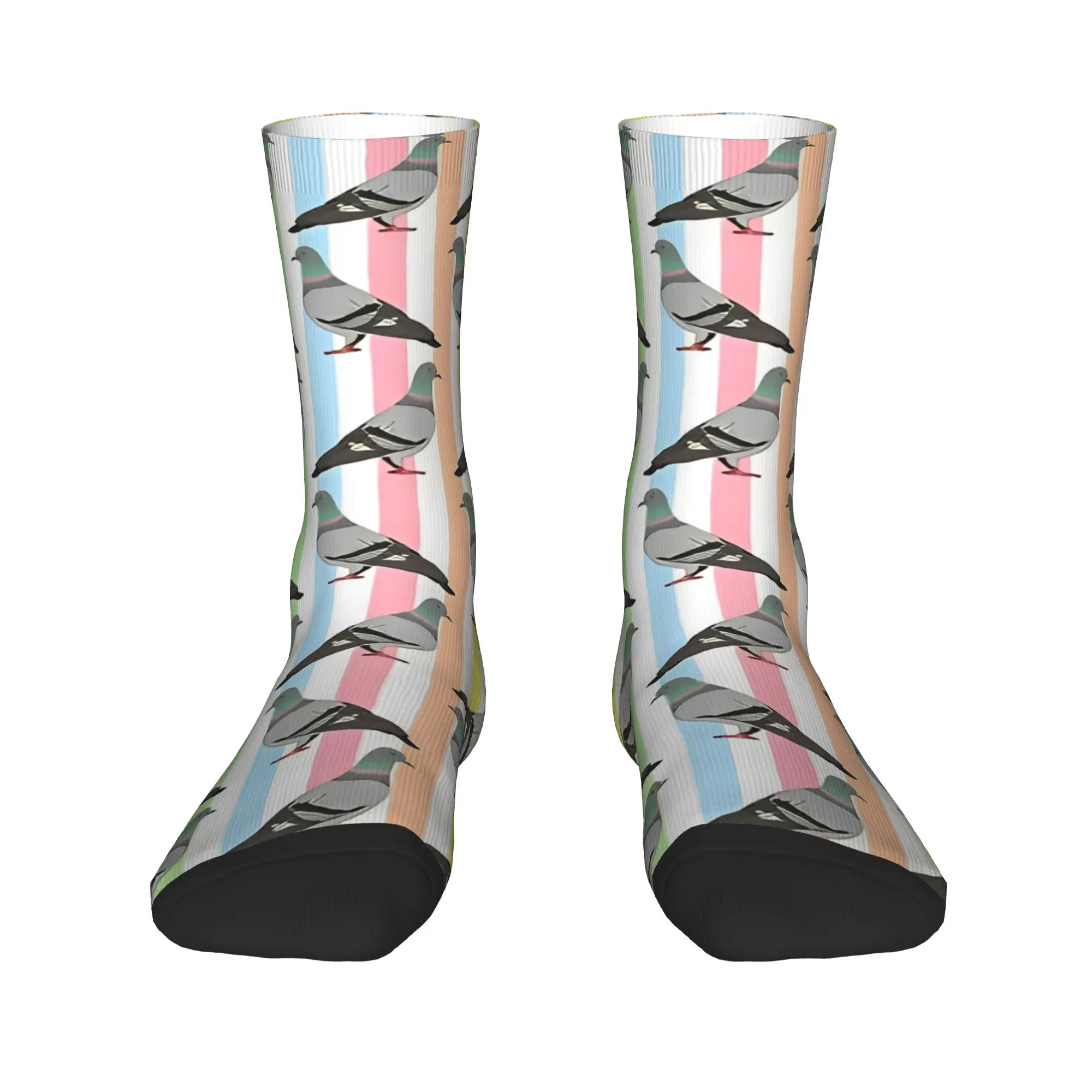 Pigeon Walk The Pastel Rainbow Positive Vibes Socks  Retro Stockings Winter Non Skid Men Socks Quality Graphic Sports Socks