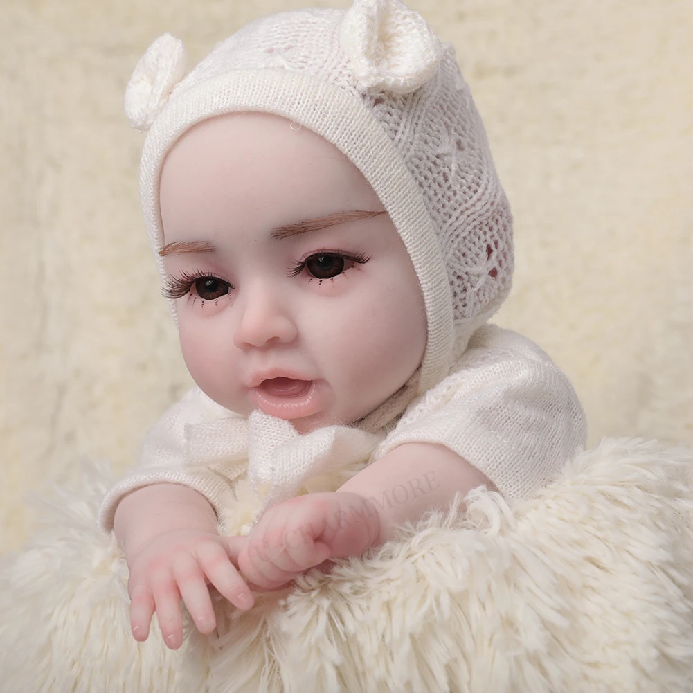 

U-charmmore 45cm 2.6kg Silicone Reborn Baby Silicone Bebe Reborn Doll Lifelike Girl Baby Toy for Children Gift DIY Blank Toys