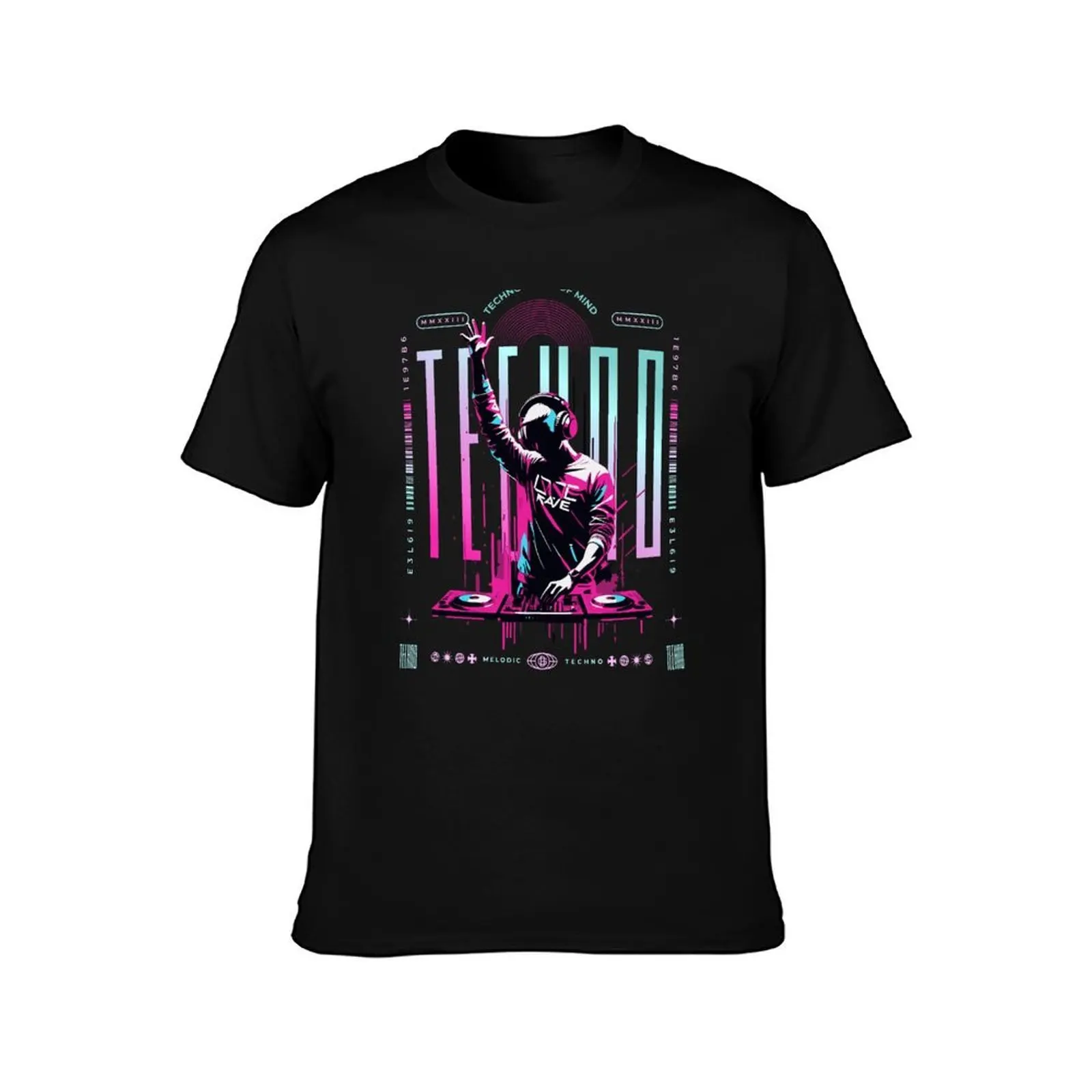 Techno State of Mind - Melodic Techno DJ T-Shirt Large Size Soft Cotton T-Shirt