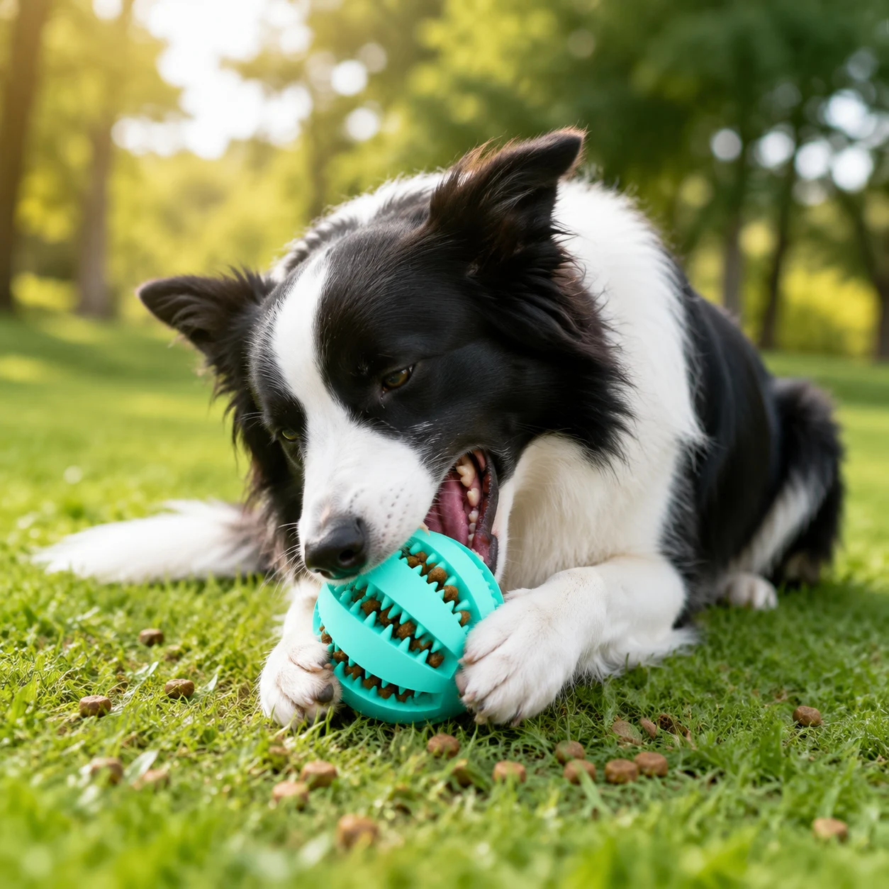 Hundespielzeugball Interaktive Gummibälle Welpen-Kauspielzeug Zahnreinigungsball für Haustiere Katzen-Leckerli-Spender Gummi-Spielzeug