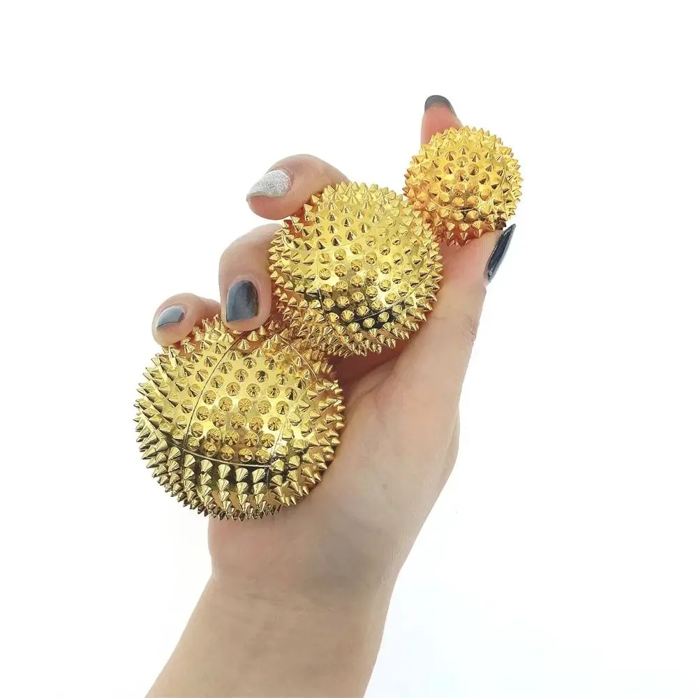 2Pcs ABS Hard Material Magnetic Massage Ball Spiky Surface Built-in Magnet Fitness Therapy Ball Spiky Hand Roller view 4