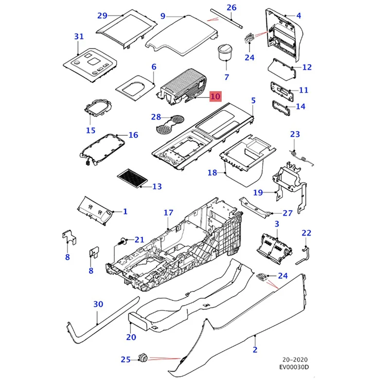 T2H3071 Tempat Minuman Konsol Tengah Mobil Pelat Dekoratif Untuk Jaguar XE XF F Pace