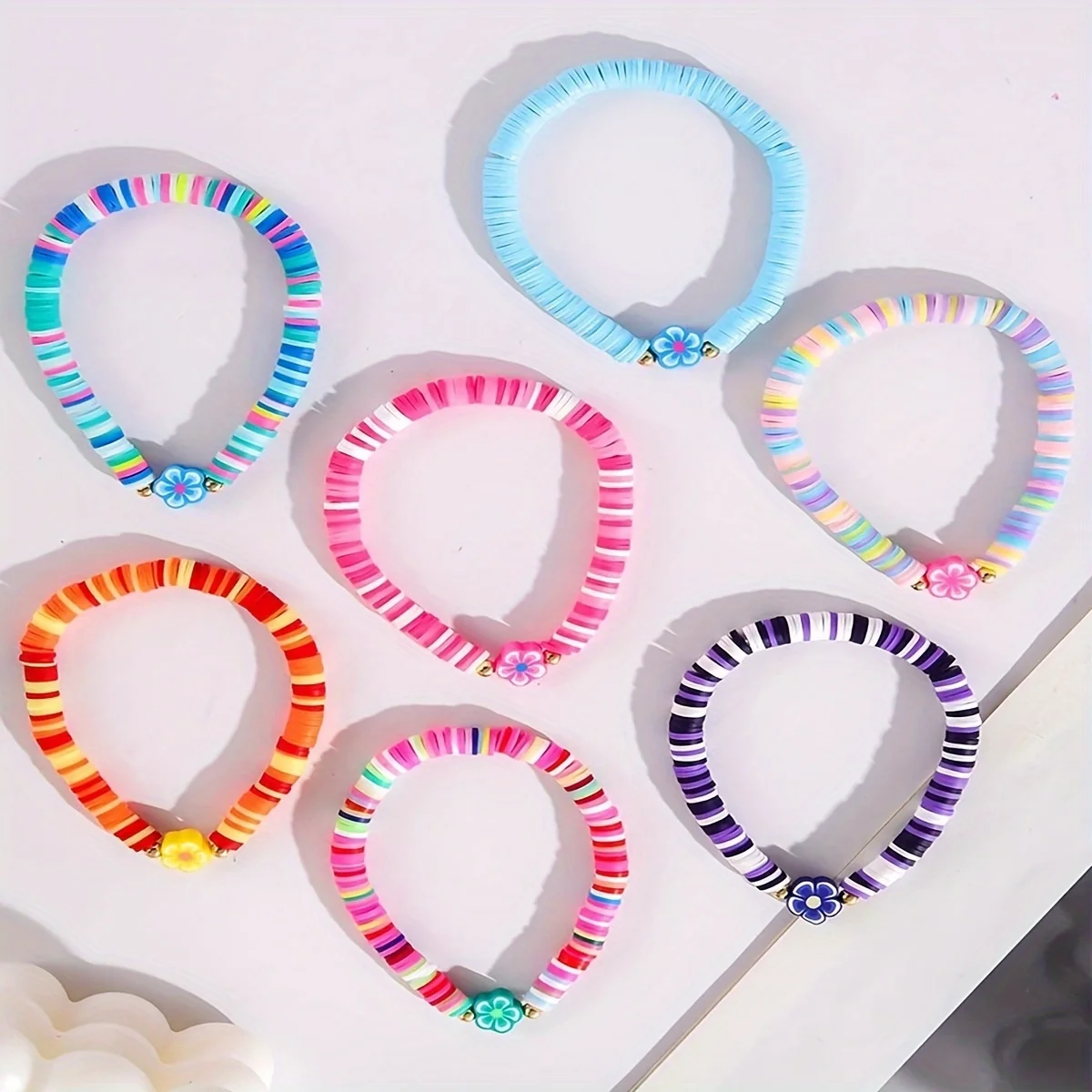 7pcs Boho Flower Charm Bracelet Set for Women