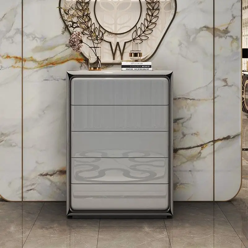 من أدراج خزانة ذات أدراج فاخرة وخفيفة وحديثة لغرفة النوم وخزانة تخزين بجانب السرير وخزانة ديكور لتخزين غرفة المعيشة