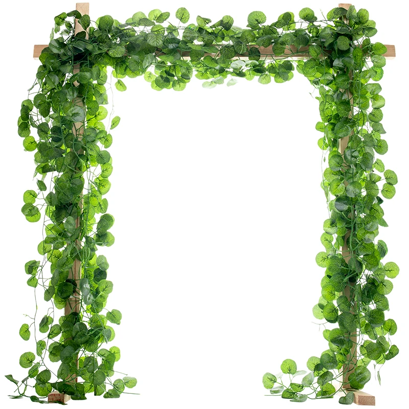 220CM Artificial Plants Silk Green Ivy Leaf Garland Wall Hanging Vine Home Garden Decoration Wedding Party DIY Fake Wreath Leave