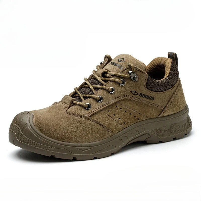 Men's Safety Leather Boots Steel Toe Shoes Puncture-Proof Work Boots Safety Shoes Men Wear Resistant Indestructible Shoes