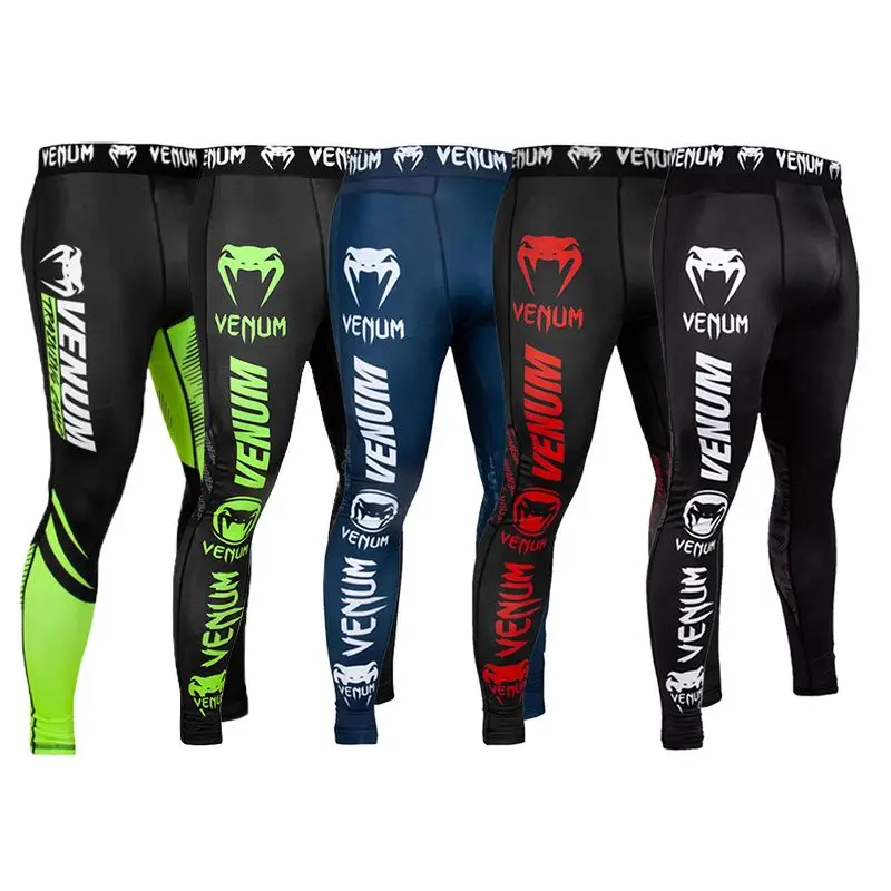 Venom Compression Pants Men Training Running Boxing MMA Sanda Gym Workout Base Layer Leggings Fitness