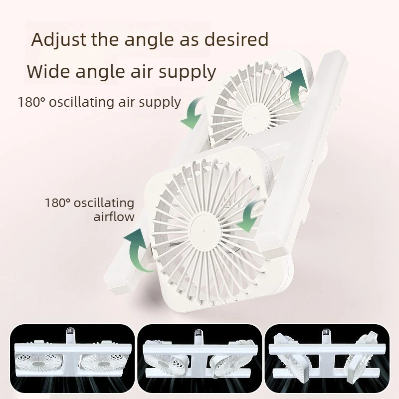 Super Large Airflow E27 Screw LED Ceiling Fan Light Dual Row Silent Fan Lamp for Bedroom Dining Room