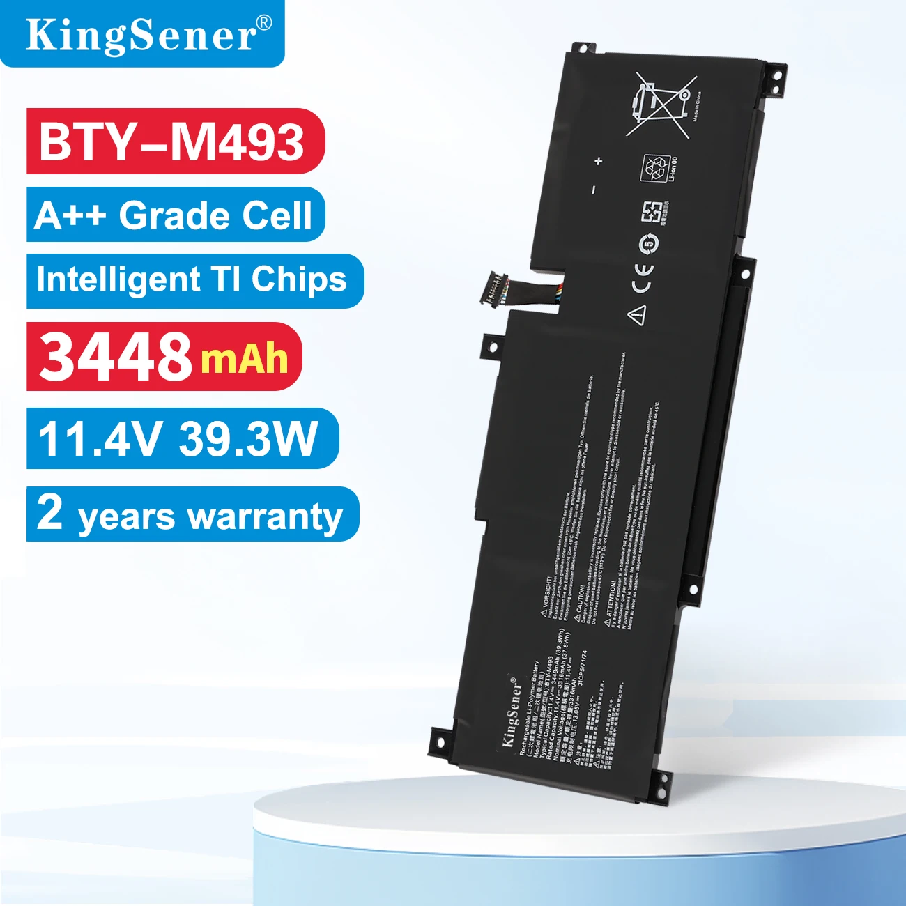 

KingSener BTY-M493 Battery For MSI Prestige 14 i7-10710U MS-14C1 MS-14D1 A10RAS A10M A10SC A10SC-009 B10MW B10MW-017US 39.3WH