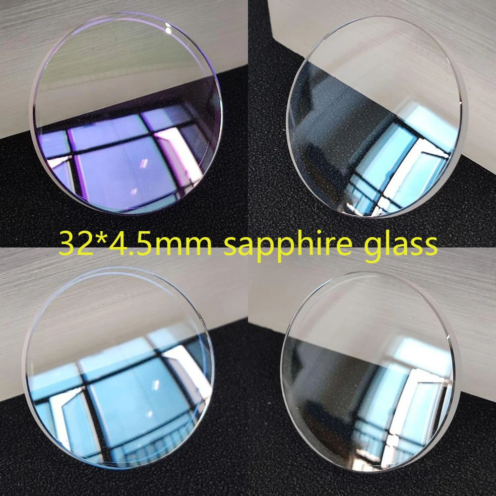

32 мм * 4,5 мм часы с сапфировым стеклом и кристаллами, двойное разделение, стекло с покрытием AR, пузырьковое зеркало, стекло для часов, детали для часов, подходят для SKX007 SKX175