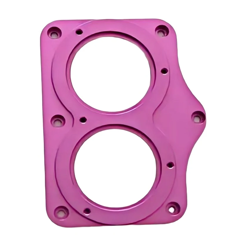 Customized Metal Parts 6061 Aluminum Anodized Purple Multi-Hole Arc Spacer, Lightweight Aluminum Mounting Plate