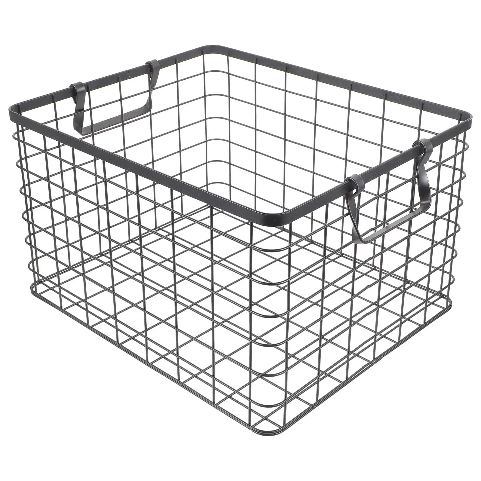 Extra Large Black Wire Fireplace Log Basket – Heavy Duty Firewood Storage Organizer Stand