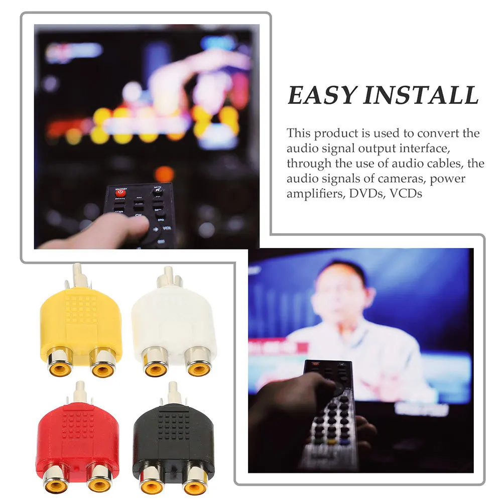 

8Pcs Dual Female Y Splitter Audio Adapter 1 Male 2 Female Zinc Alloy Output Cable Subwoofer Connector Splitter