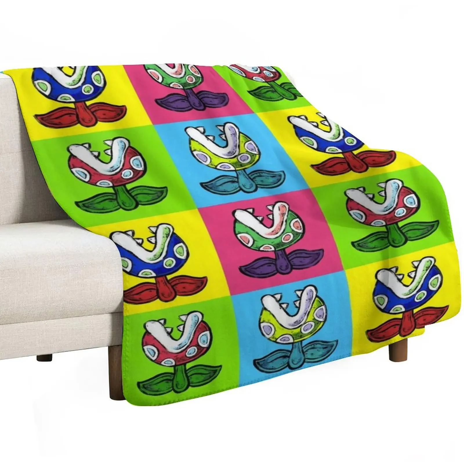 Piranha Plants Throw Blanket valentine gift ideas Sofa Throw manga Loose blankets ands Custom Blankets