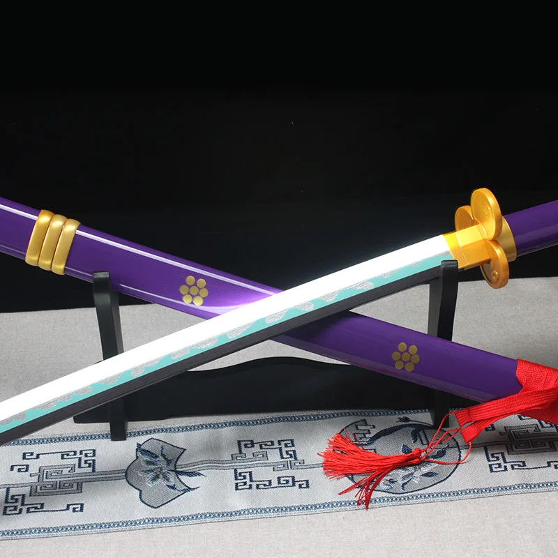 Roronoa Zoro Katana 104cm/41in Luminous Sword Cosplay Props Halloween Gift Enma Purple Wooden Toy Swords