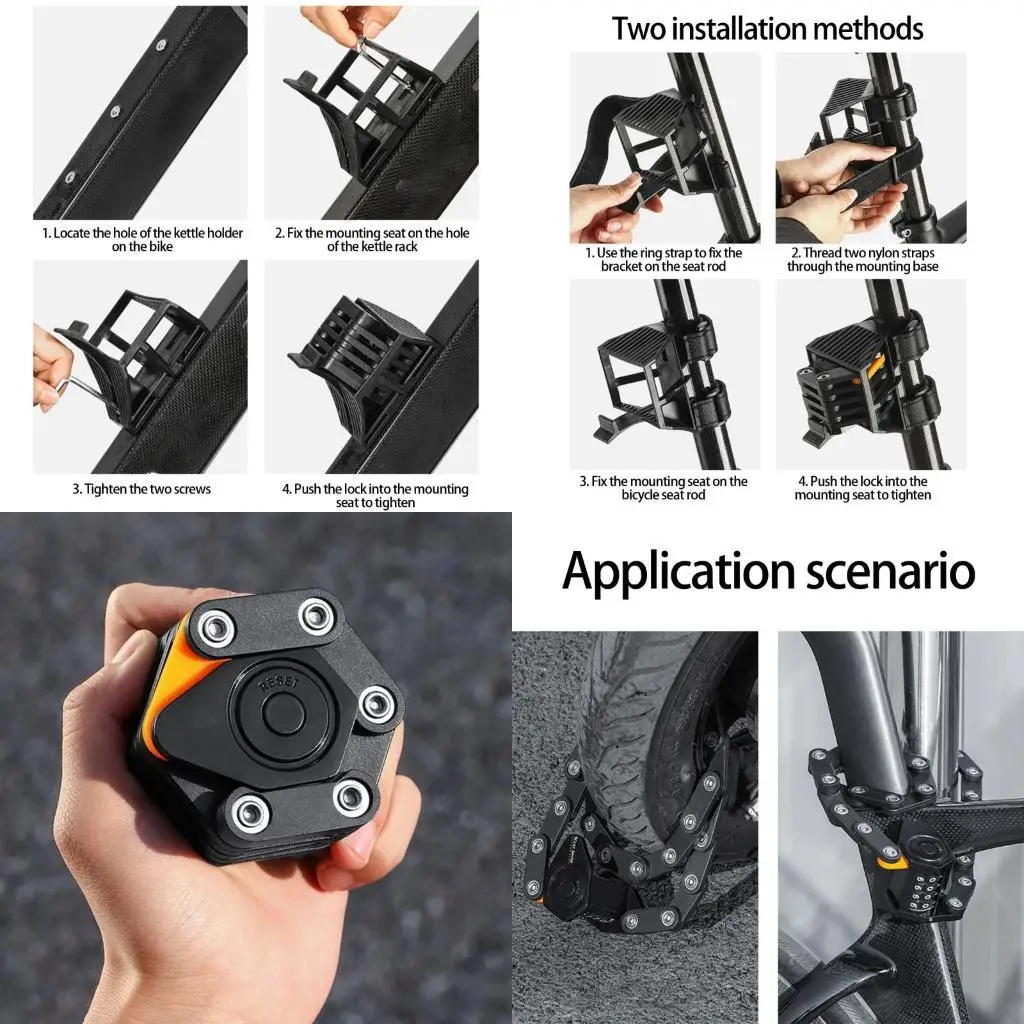 

Anti Thefts Folding Bike Lock Heavy Type Alloys Steel for Multiple Vehicle