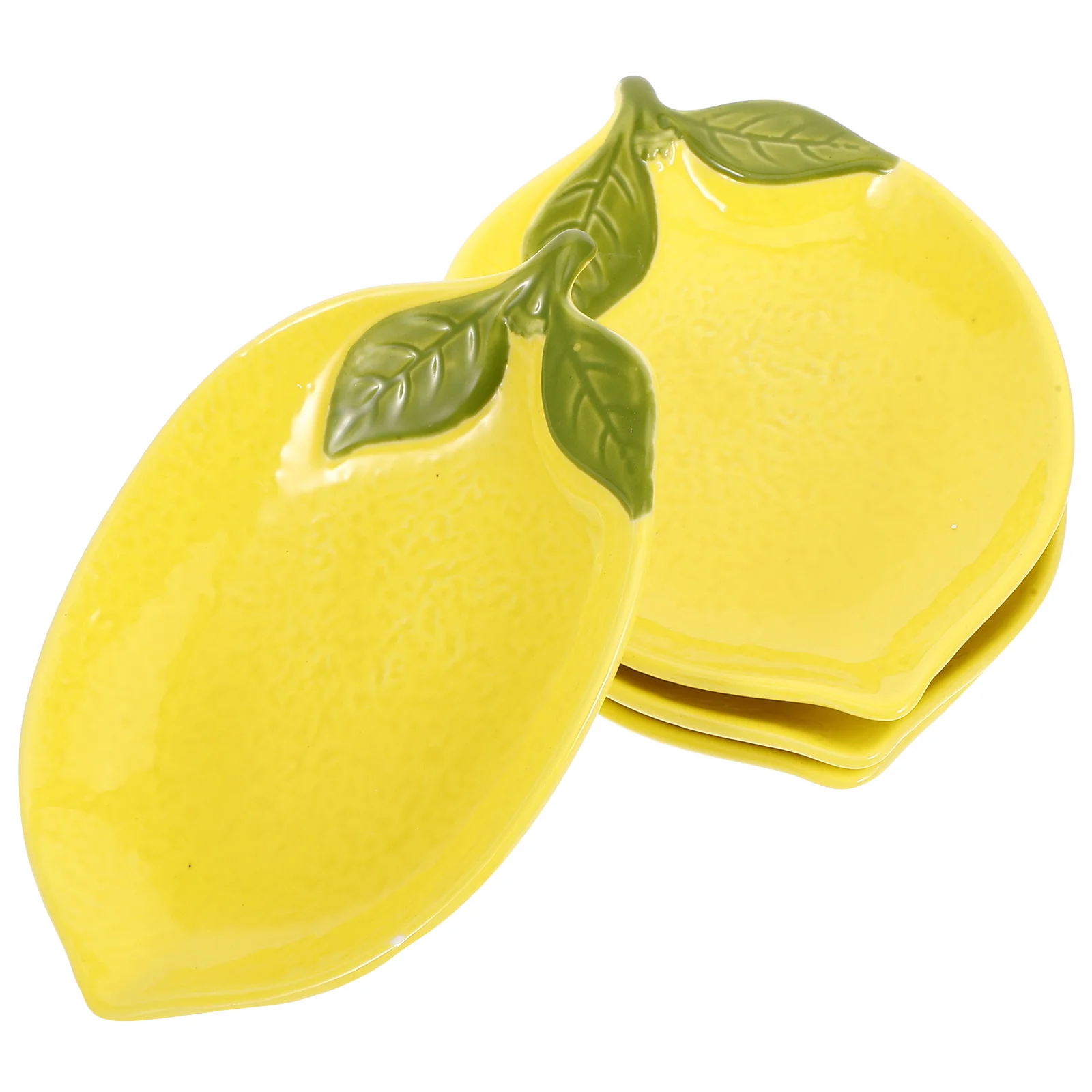 

4 Pcs Lemon Tableware Candy Bowl Exquisite Dessert Small Ceramic Fruit Tray Shaped Food Ceramics Bowls Novelty