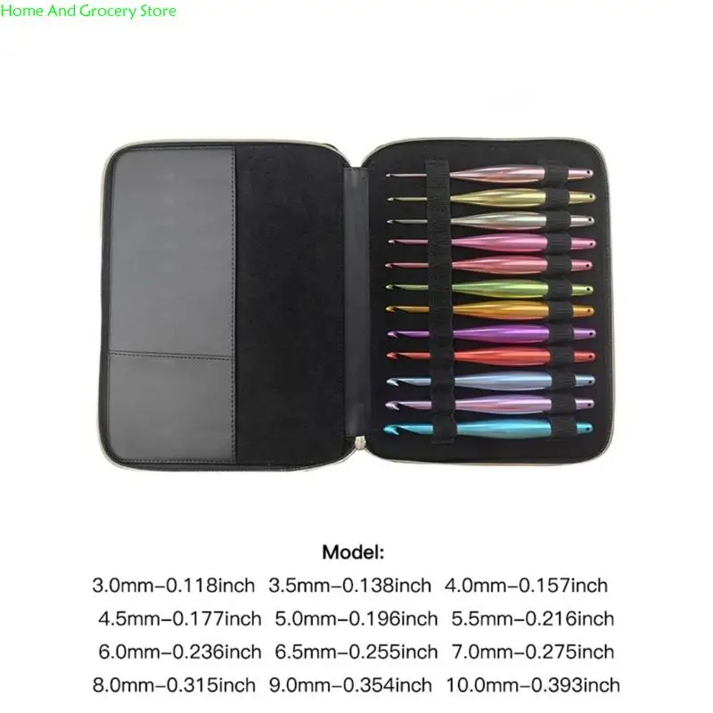 

0xxa 12pcs алюминиевый крючок игла для крючка 3,0 мм-10 мм металлический вязаный крючок