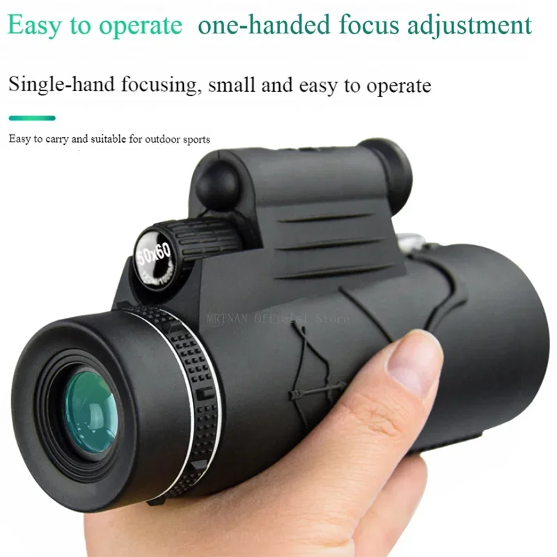 50X60 HD ZOOM Powerful Monocular Telescope Portable Binoculars Long Range Telescope Hunting Camping With Tripod Phone Clip