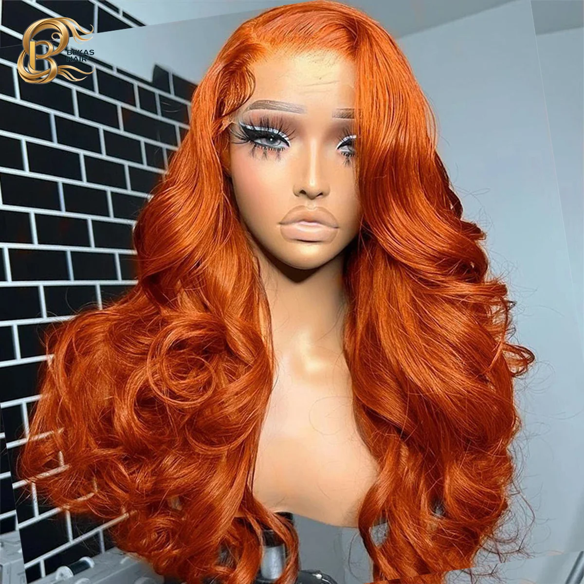 

Рыжие парики фронта шнурка Человеческие волосы 100% прозрачные объемные волны 13x6 HD Парик фронтальной части шнурка Цветной оранжевый парик Бразильский парик шнурка 13x4