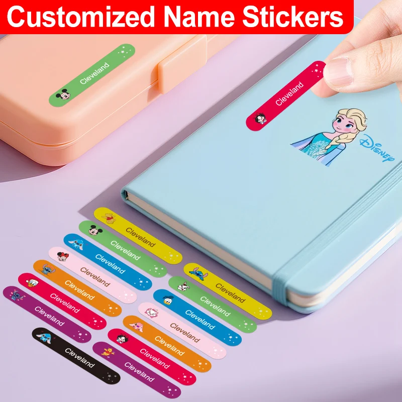 

Disney Stitch Custom Name Labels - Personalized Waterproof Tags for Children's Stationery, School Supplies, Christmas Gifts