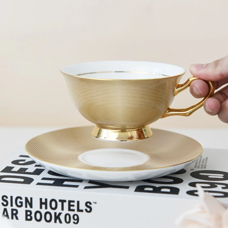 European Coffee Mug Set  Bone China Ceramic Tea set Marble stripe Luxury Gifts Porcelain Drinkware Tea cups Couple Cup Gift box