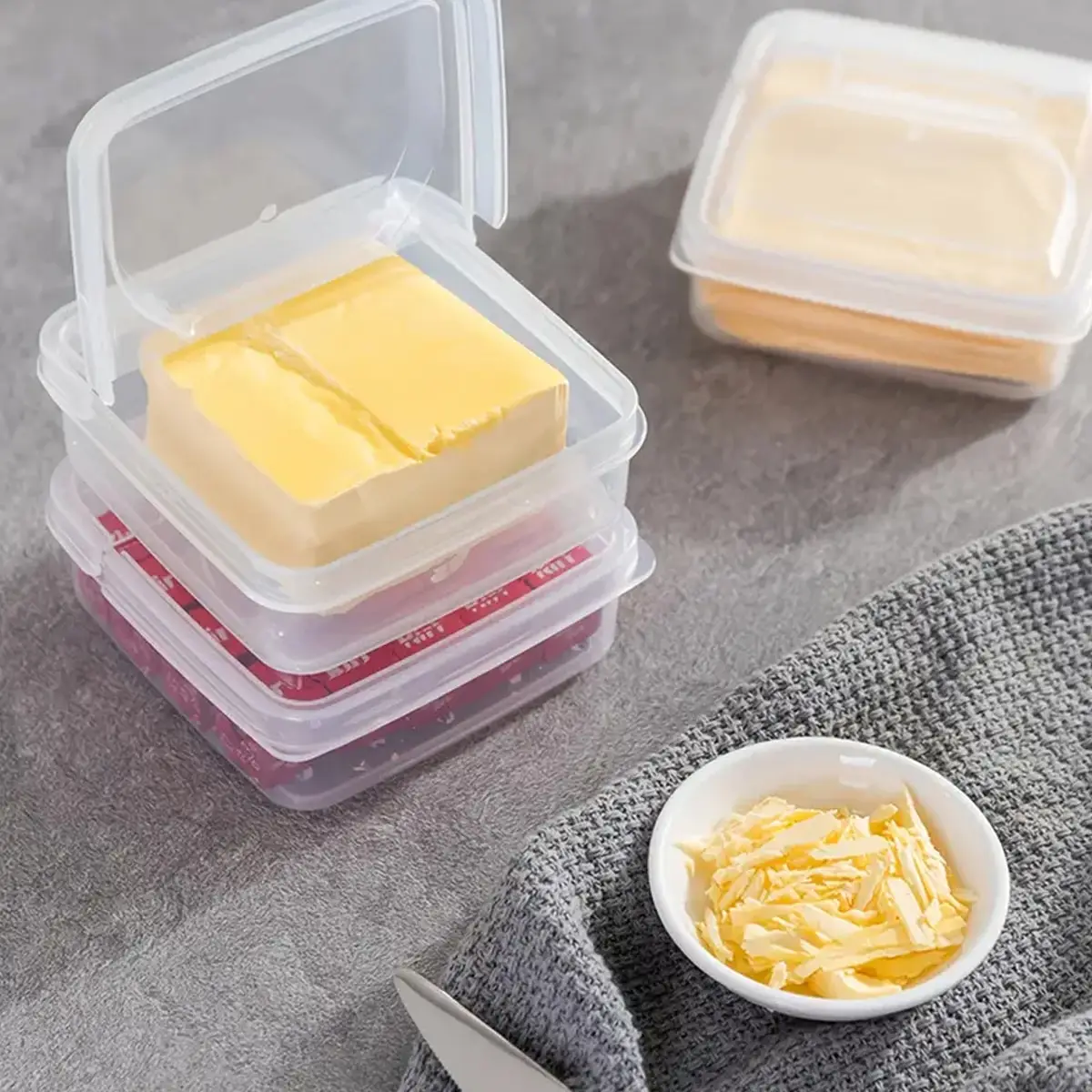 1pc refrigerator fruit sealing and fresh-keeping box, cheese portioning and storage box, onion, ginger, and garlic storage box