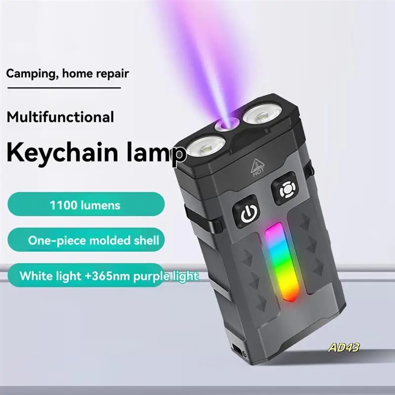 

EV20 Keychain LED Flashlight Rechargeable Magnetic Work Light Type-C Rechargeable Torch Hat Clip Lamp For Camping & Outdoor
