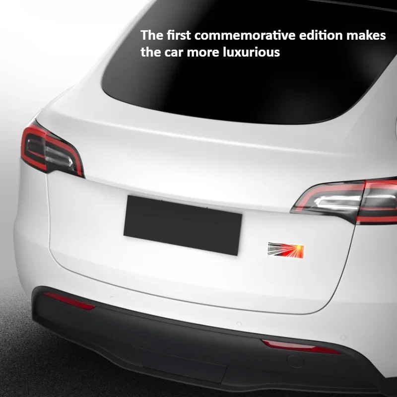 For Tesla New Model Y Juniper/Model 3 Highland 2026 Car Style Tail Sticker Accessories First Commemorative Edition End Label ﻿