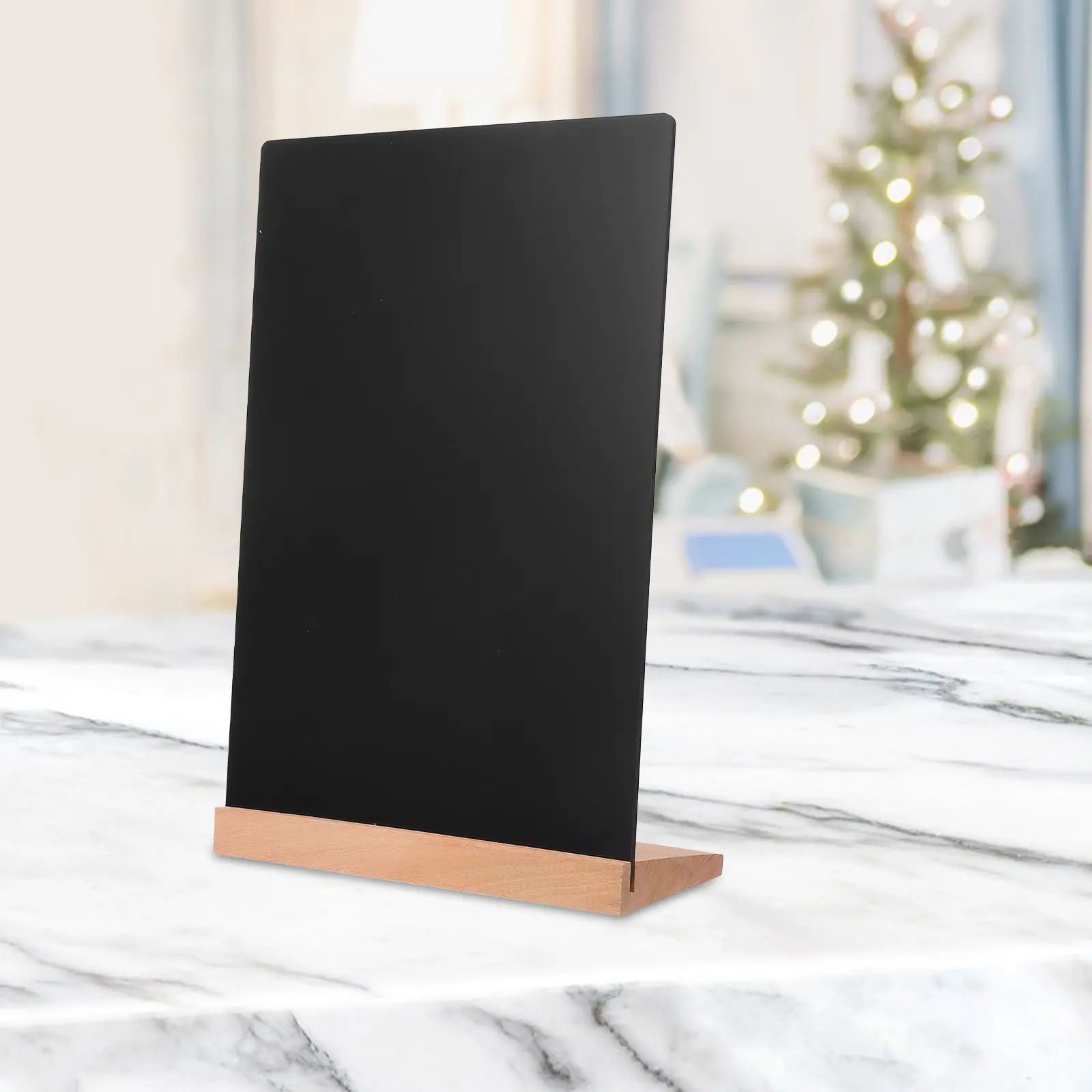 1Set Desktop Chalkboard Sign Modern Standing Blackboard for Wedding Store Boutique Daily Message Erasable Tabletop Chalkboard