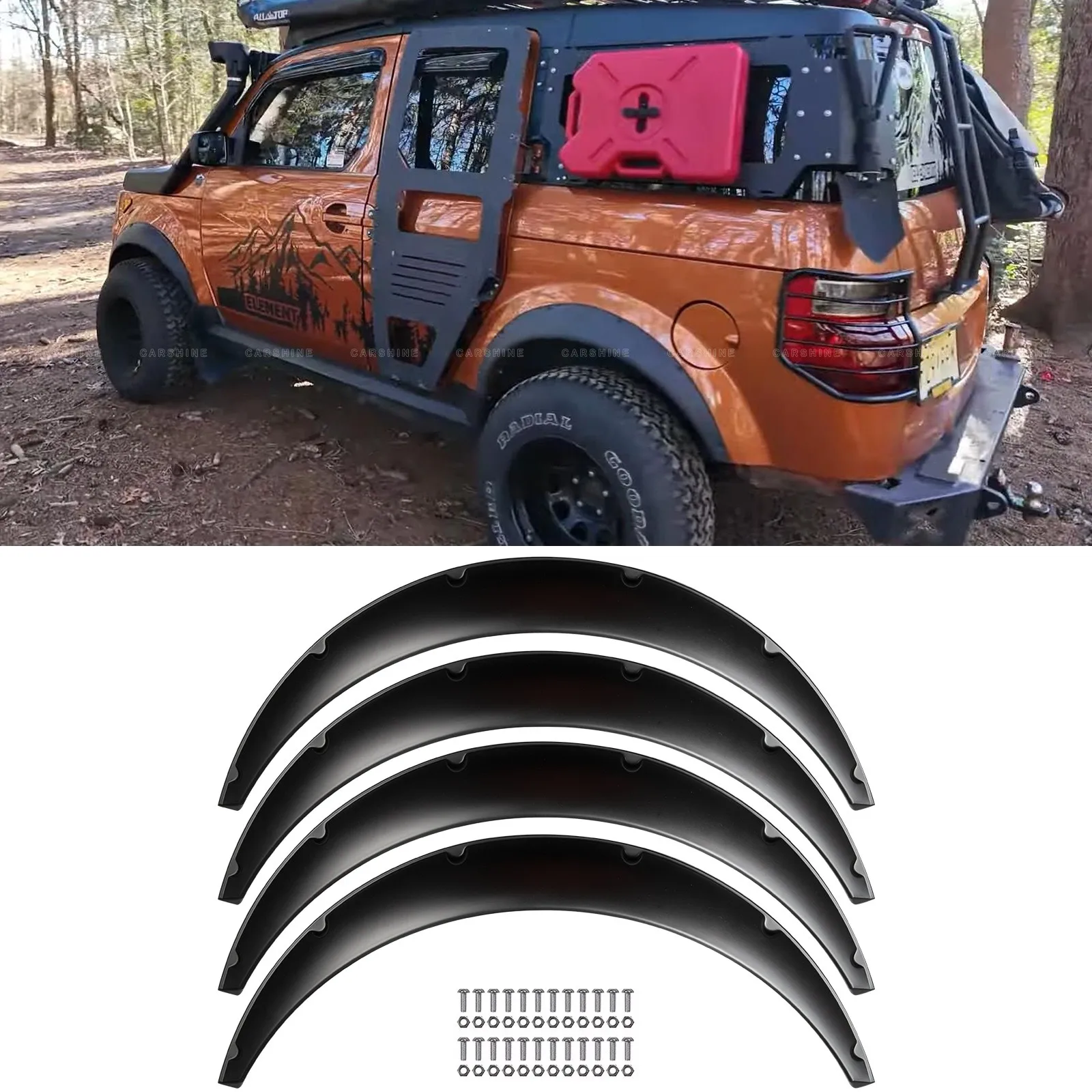 

4PCS 3.5" Fender Flares Extra Wide Wheel Arches Body For Honda Element 2003-2008