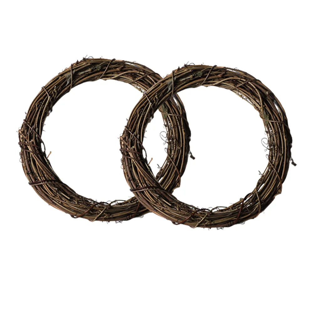 

2Pcs Wreath Making Rattan Rings DIY Decorative Circles for Front Door Dining Room Wall Holiday Theme Crafts Natural Vine Frame