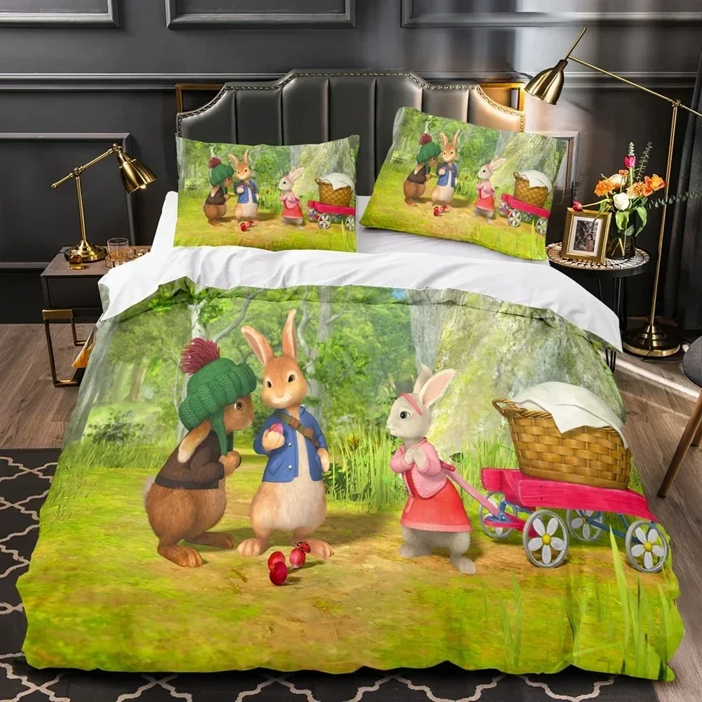 3D Printed Peter the Rabbit Bedding Set Bedroom Soft Modern Bedspreads Comefortable Kids Duvet Cover Quilt Cover And Pillowcase