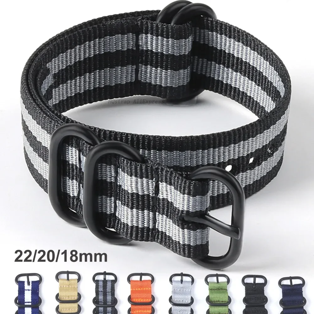 Wholesale Nylon Watch Band 18mm 20mm 22mm Universal Replacement Strap Men Bracelet Women Wristband Fabric Watchbands Accessories