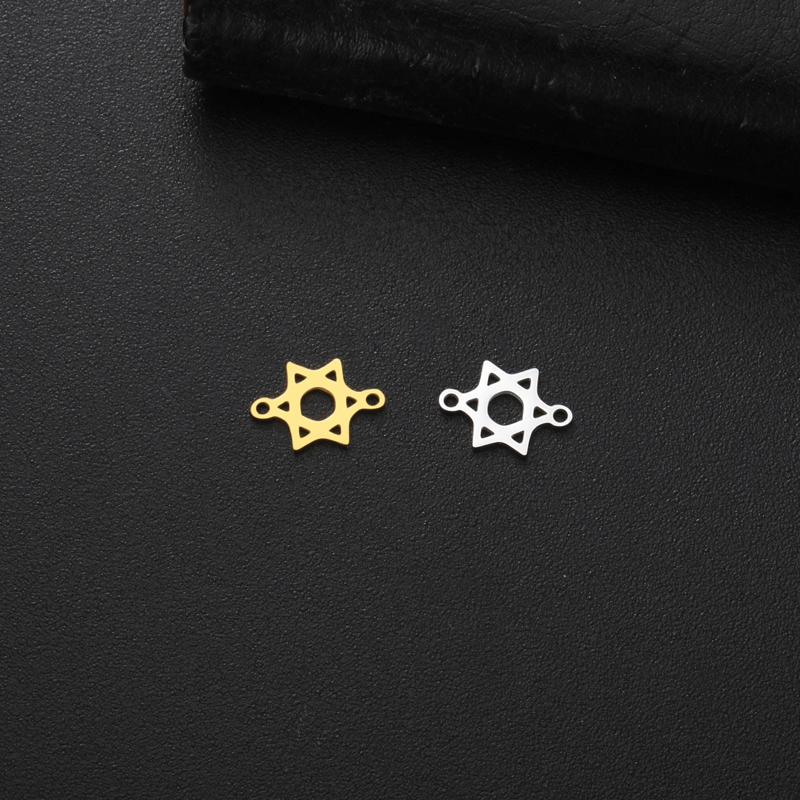5pcs Star of David Connector Double Hole Stainless Steel DIY Jewelry Finding for Bracelet Necklace Making