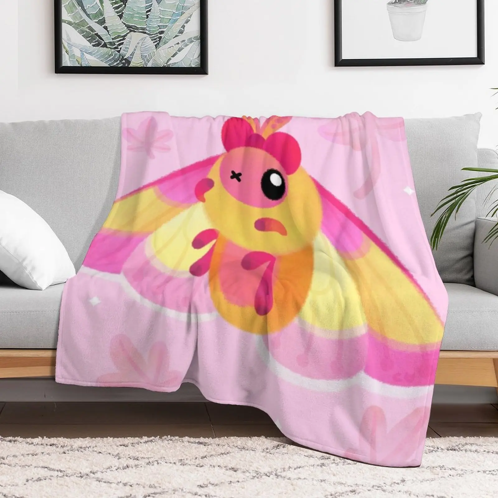 Rosy Maple Moth Throw Blanket anime Flannels Vintage blankets ands Blankets