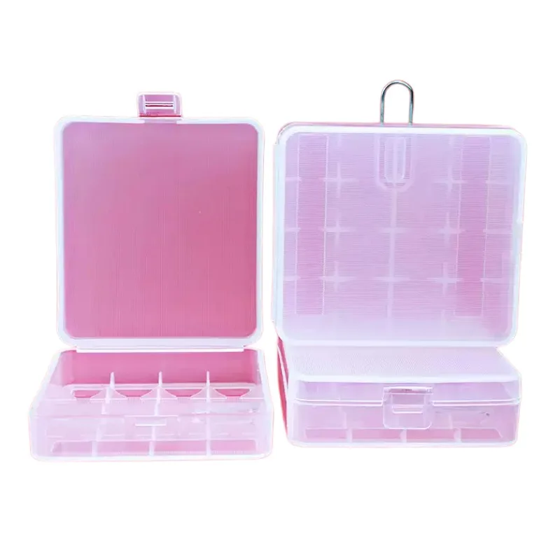4 packs of 18650 batteries storage box, transparent waterproof plastic box storage, lithium battery storage protection box
