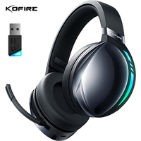 Kofire UG-06 Gaming Headset Low Latency 2.4G Bluetooth Wireless Headphones with Mic RGB Gradient Light Wired for PC PS5 Switch