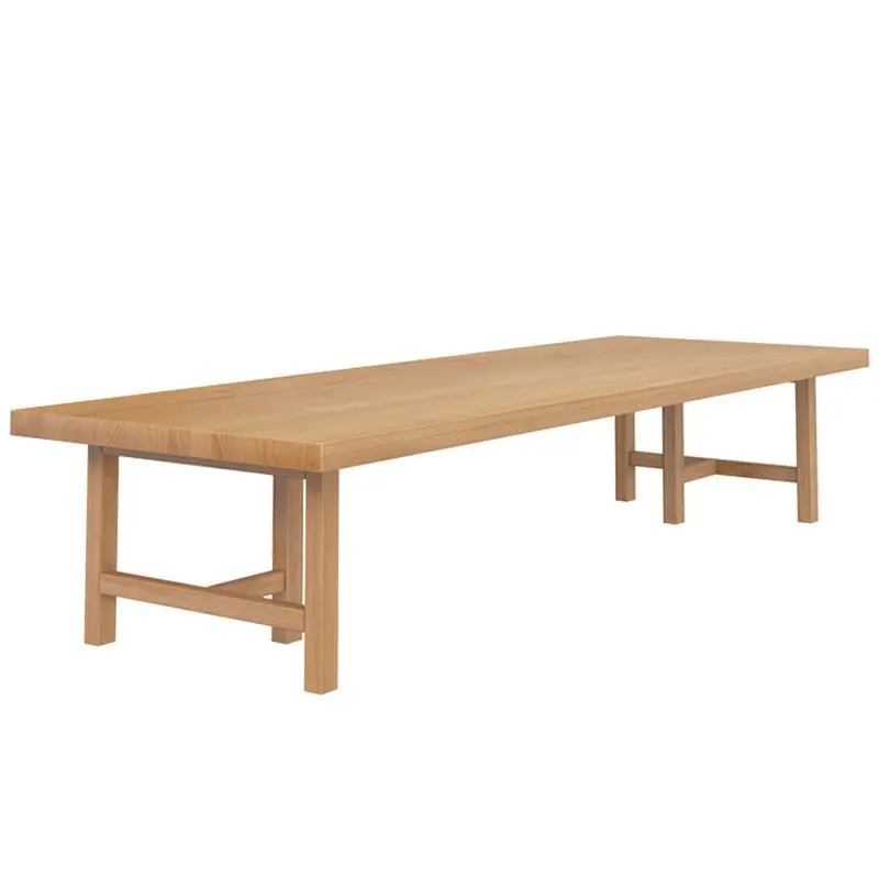 xx-Nordic Firm Solid Wood Training Conference Table and Chair Combination Library Long bar Large Table Log Staff Desk^