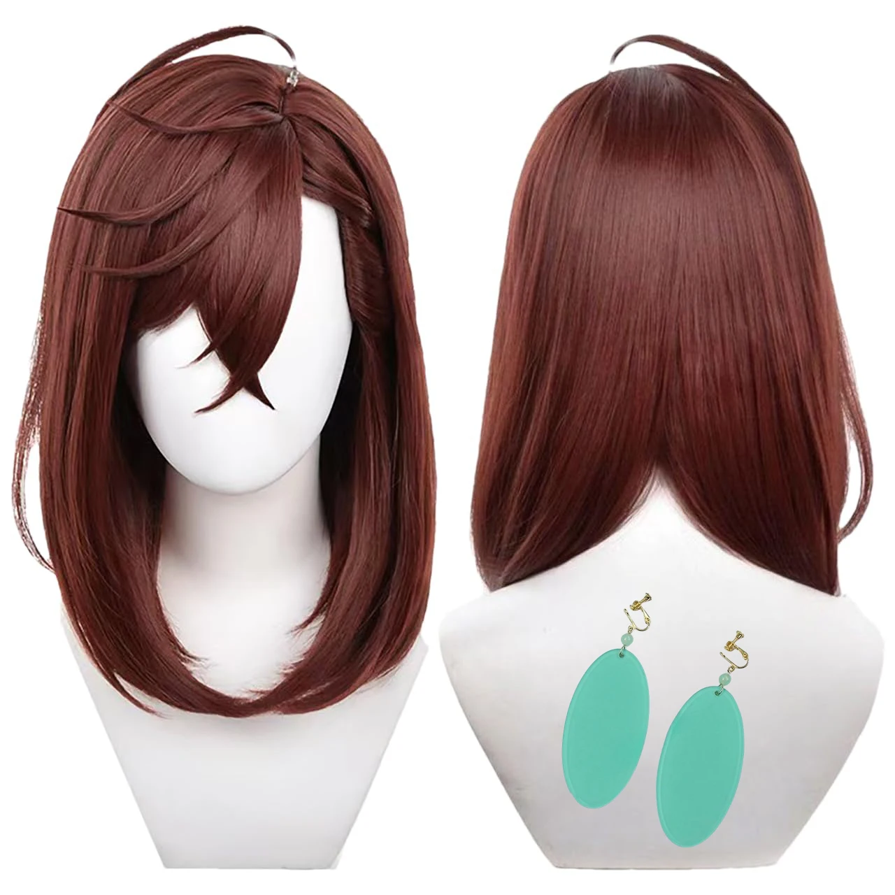 High Quality Momo Ayase Cosplay Wig Anime Dandadan Brown Short Heat-resistant Hair Halloween Party Girls Women Wigs + Wig Cap