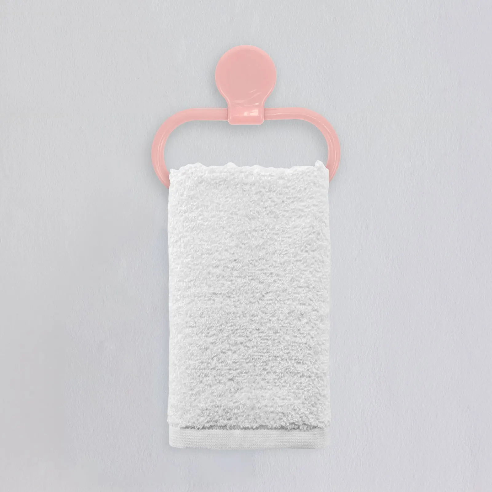 

Ring Drilling Self-Adhesive Strong Rings Durable Bathroom Towel Ring Kitchen No Drilling Towel Rack Easy Install Pink